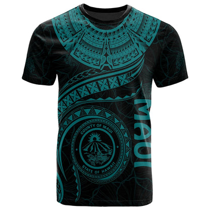 Hawaii Personalised T-Shirt - Maui Polynesian Waves MultiCollor