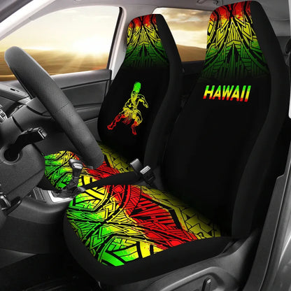 Hawaii Car Seat Covers - Polynesian Warriors Tattoo Fog Reggae