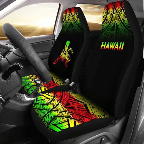 Hawaii Car Seat Covers - Polynesian Warriors Tattoo Fog Reggae
