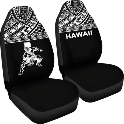 Hawaii Car Seat Covers - Polynesian Warriors Tattoo Horizontal Black