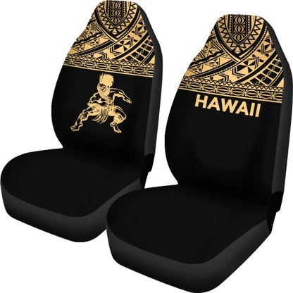 Hawaii Car Seat Covers - Polynesian Warriors Tattoo Horizontal Gold