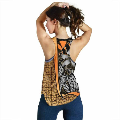 Polynesian Hawaii Women Racerback Tank Gold - Turtle with Hook