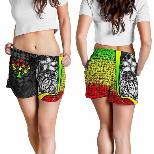 Polynesian Hawaii Women Shorts Reggae - Turtle with Hook