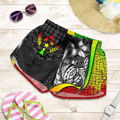 Polynesian Hawaii Women Shorts Reggae - Turtle with Hook