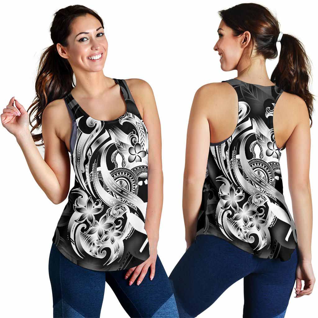 Polynesian Hawaii Women Racerback Tank - Kanaka Maoli White Turtle