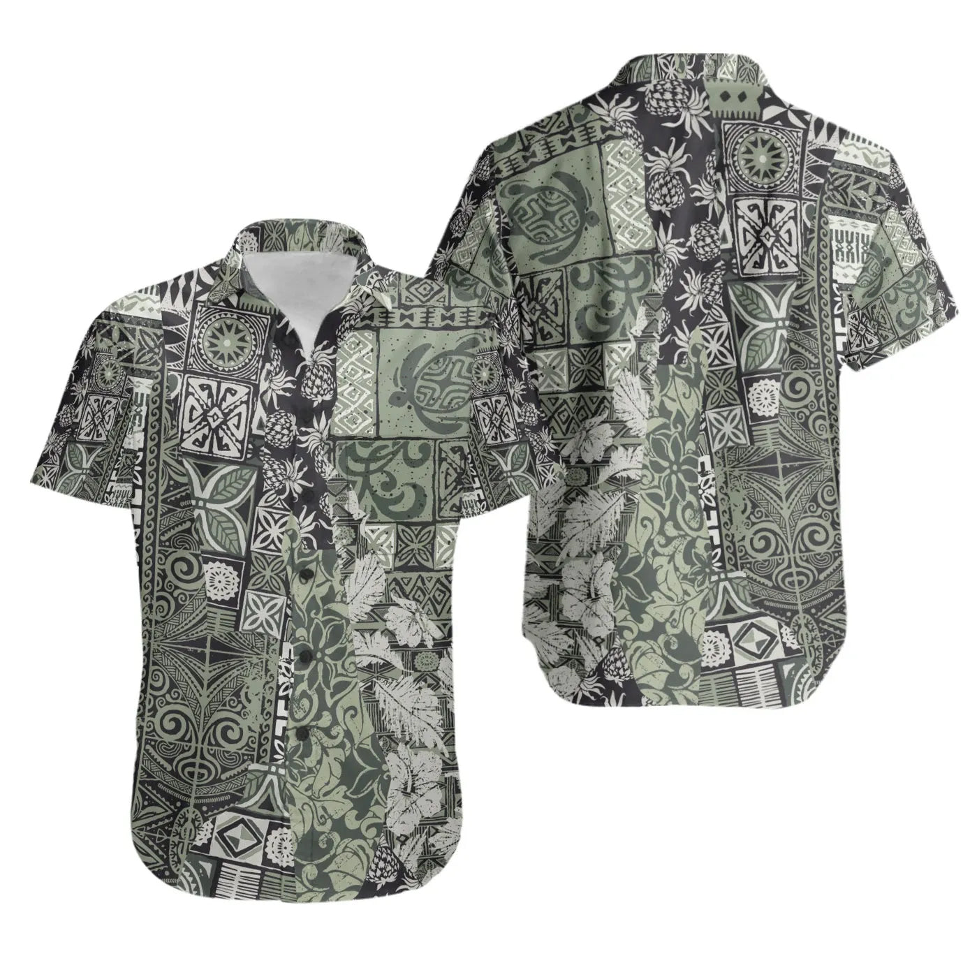 Polynesian Short Sleeve Shirt - Vintage Pattern
