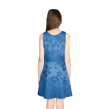 Hawaii Girls Sleeveless Sundress Polynesian Hibiscus