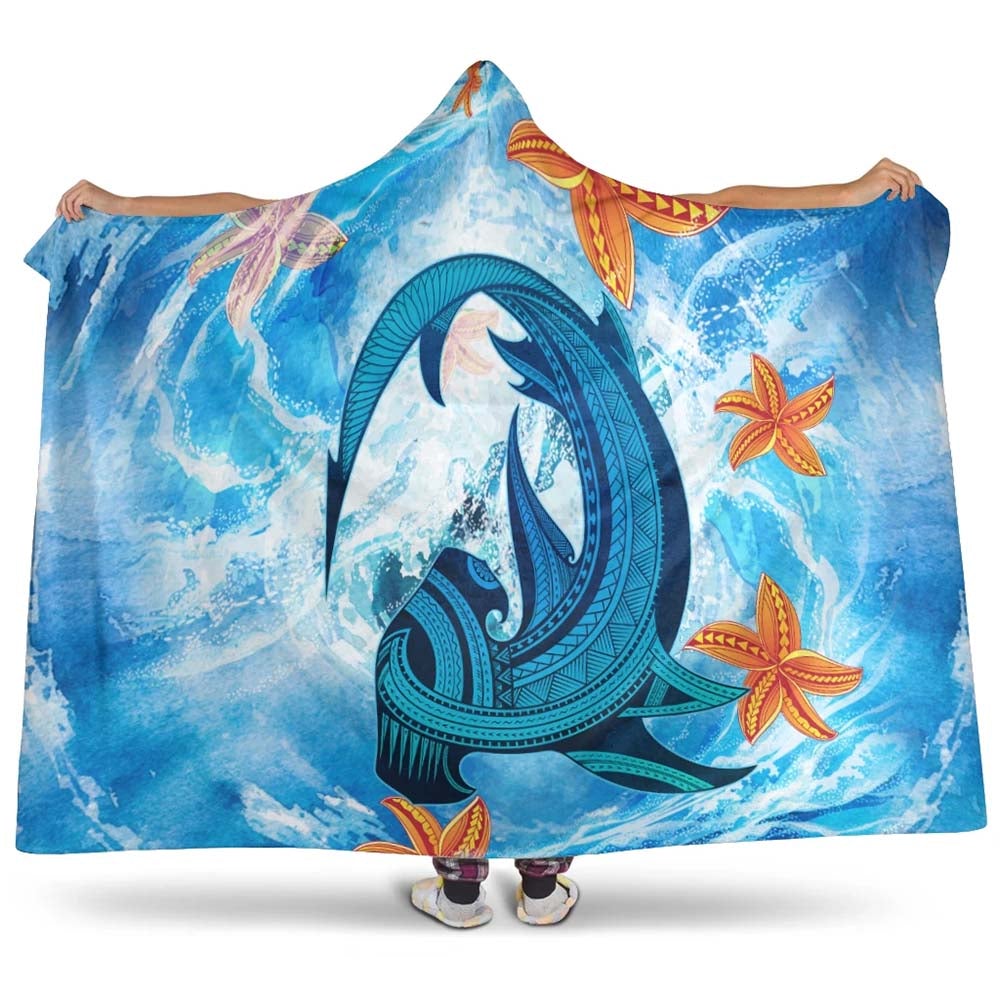 Polynesian Hooded Blanket - Polynesian Shark