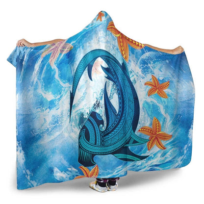 Polynesian Hooded Blanket - Polynesian Shark
