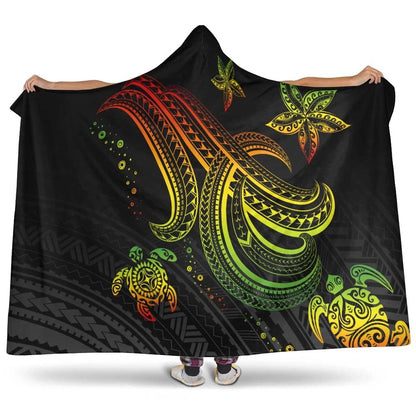 Polynesian Hooded Blankets- Reggae Turtle