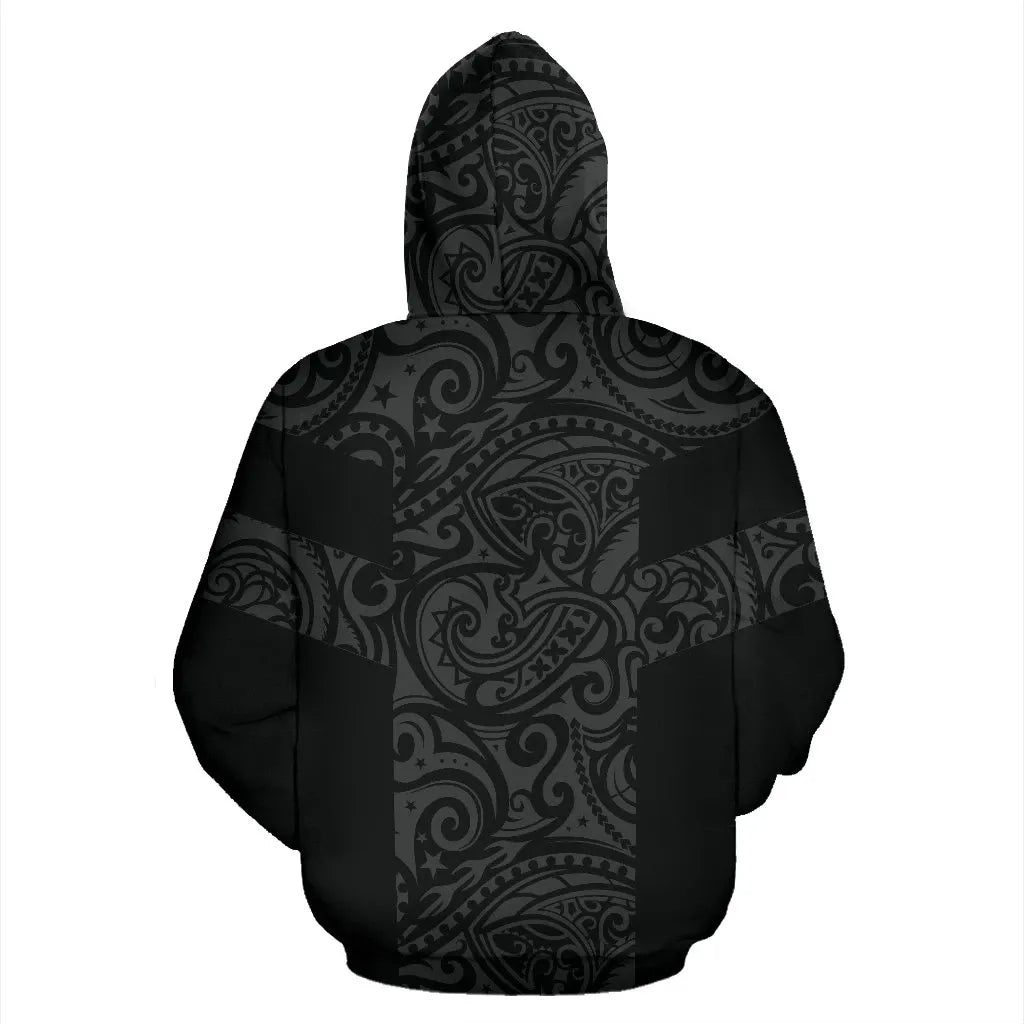 Polynesian Hoodie - Polynesian Tattoo Style Grey