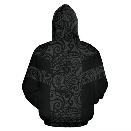 Polynesian Hoodie - Polynesian Tattoo Style Grey