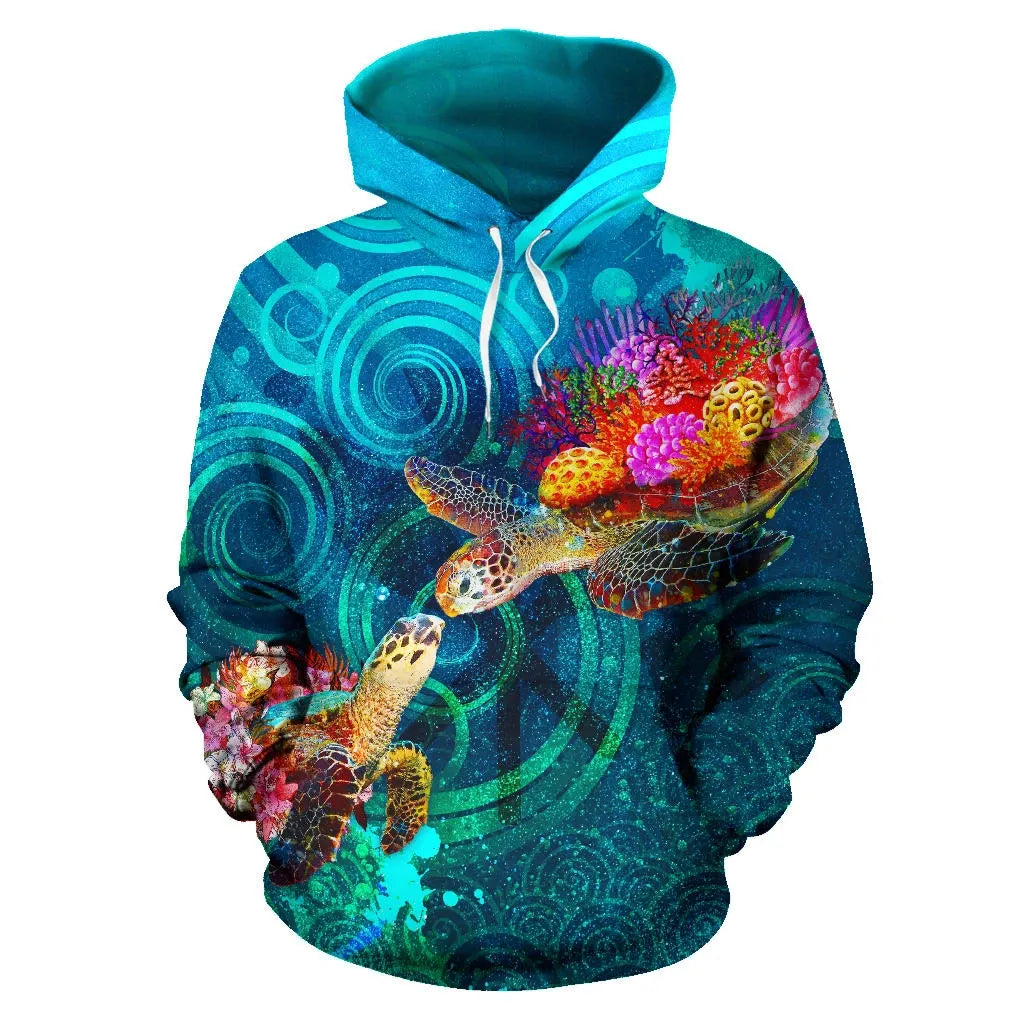 Polynesian Kanaka Maoli (Hawaiian) Hoodie - Turtle Hawaii Map