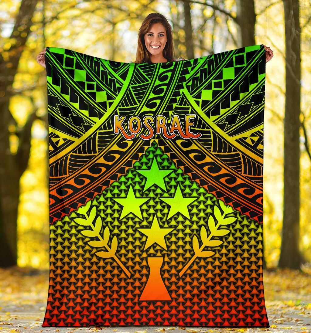 Polynesian Kosrae Premium Blanket - Reggae Vintage Polynesian Patterns