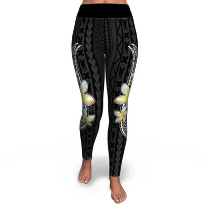 Polynesian Legging - Polynesian And Plumeria Legging