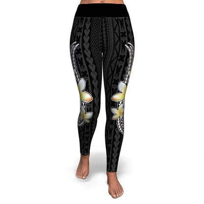 Polynesian Legging - Polynesian And Plumeria Legging