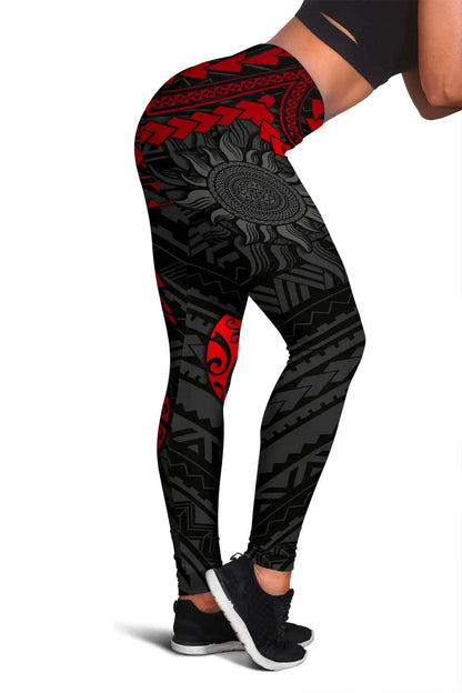Polynesian Legging - Polynesian Red Turtle
