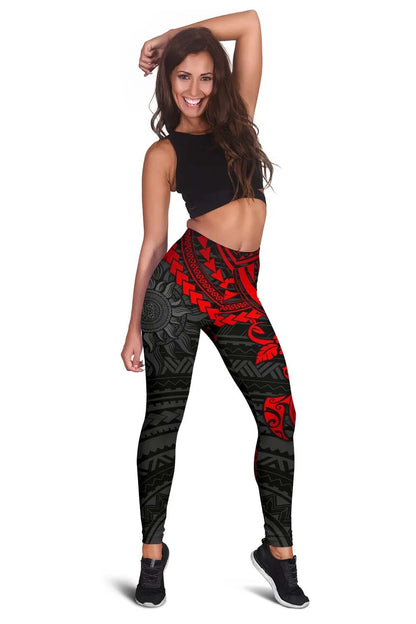 Polynesian Legging - Polynesian Red Turtle