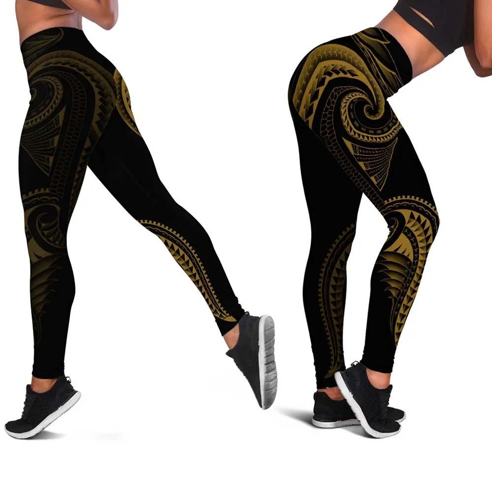 Polynesian Legging - Polynesian Tattoo Gold Version
