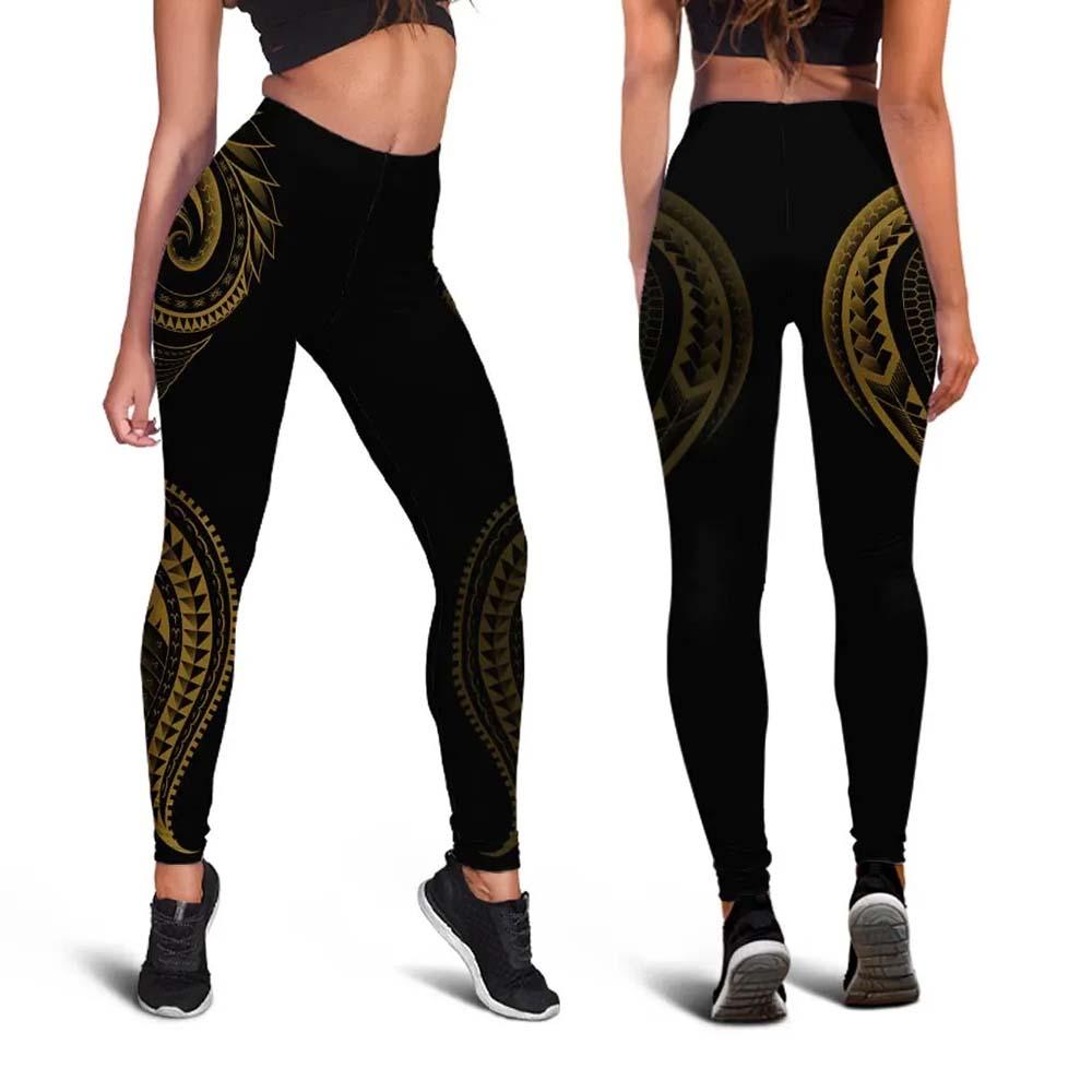 Polynesian Legging - Polynesian Tattoo Gold Version