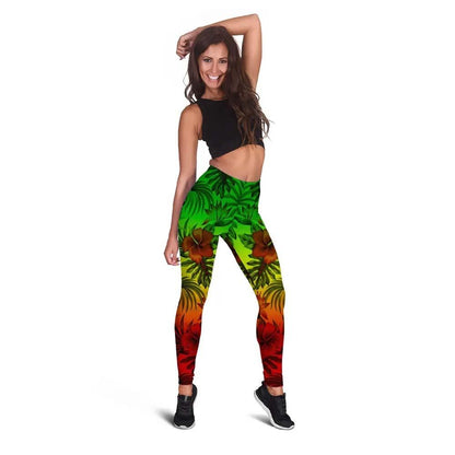 Polynesian Legging - Reggae Hibiscus Patterns