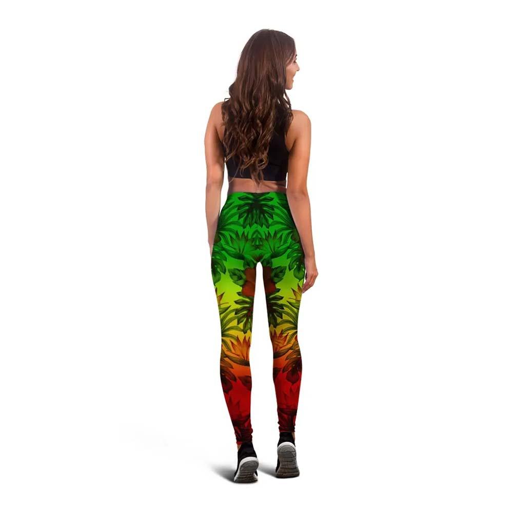 Polynesian Legging - Reggae Hibiscus Patterns