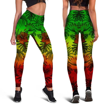 Polynesian Legging - Reggae Hibiscus Patterns