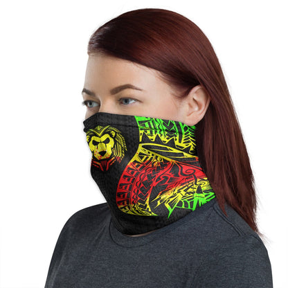 Polynesian Lion Neck Gaiter - Polynesian Pattern Reggae