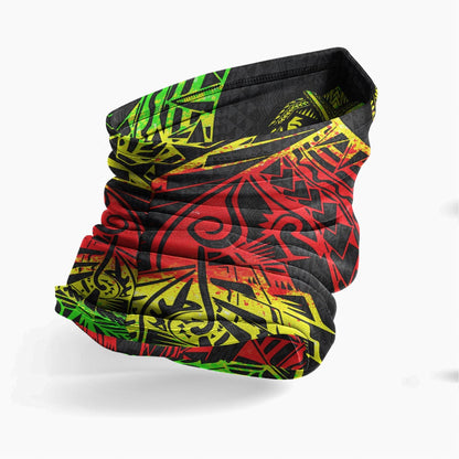 Polynesian Lion Neck Gaiter - Polynesian Pattern Reggae