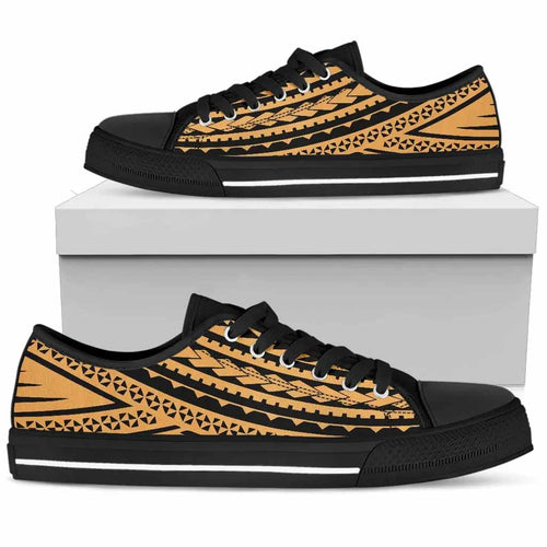 Polynesian Low Top Shoes - Gold Black Version