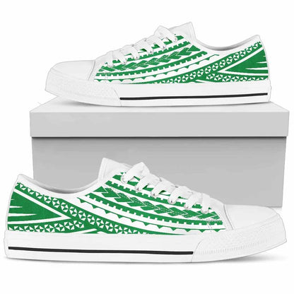 Polynesian Low Top Shoes - Green Version