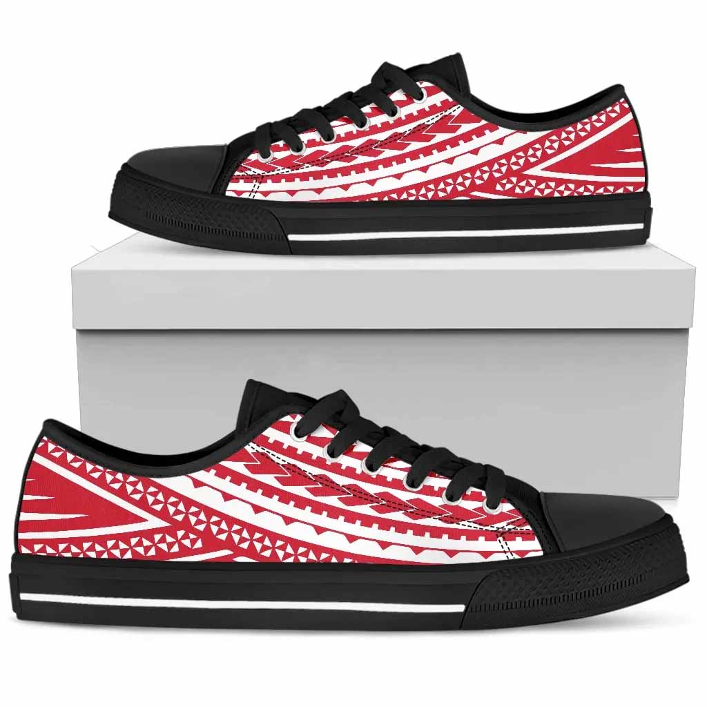 Polynesian Low Top Shoes - Red Version
