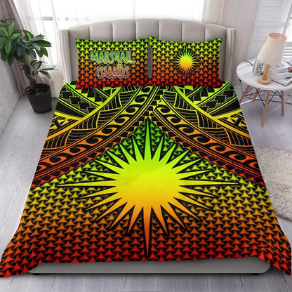 Polynesian Marshall Islands Bedding Set - Reggae Vintage Polynesian Patterns