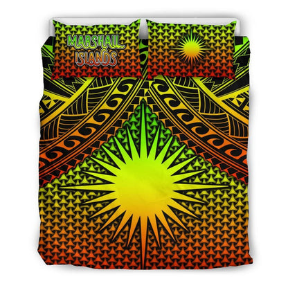 Polynesian Marshall Islands Bedding Set - Reggae Vintage Polynesian Patterns