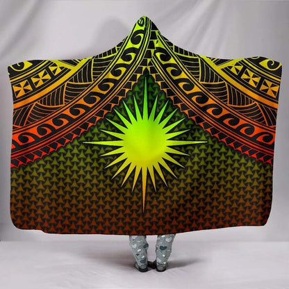 Polynesian Marshall Islands Hooded Blanket - Reggae Vintage Polynesian Patterns