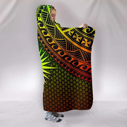 Polynesian Marshall Islands Hooded Blanket - Reggae Vintage Polynesian Patterns