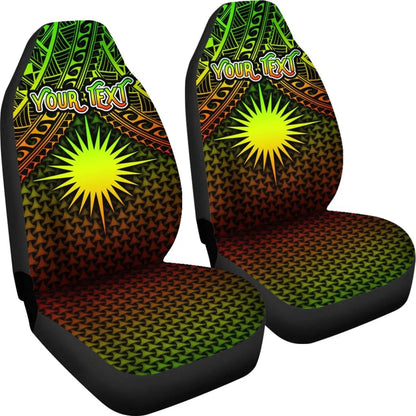 Polynesian Marshall Islands Personalised Car Seat Covers - Reggae Vintage Polynesian Patterns