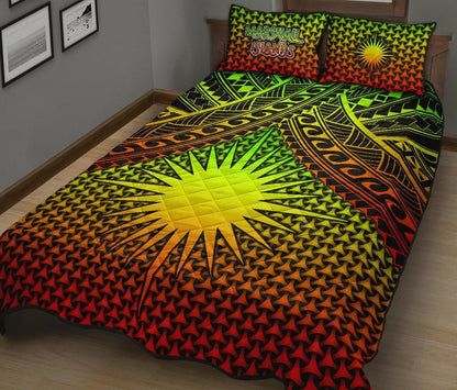 Polynesian Marshall Islands Quilt Bed Set - Reggae Vintage Polynesian Patterns