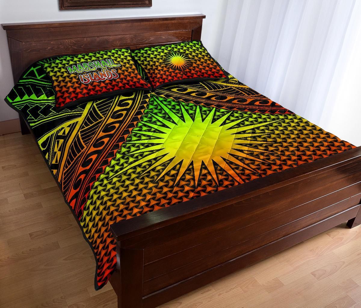 Polynesian Marshall Islands Quilt Bed Set - Reggae Vintage Polynesian Patterns
