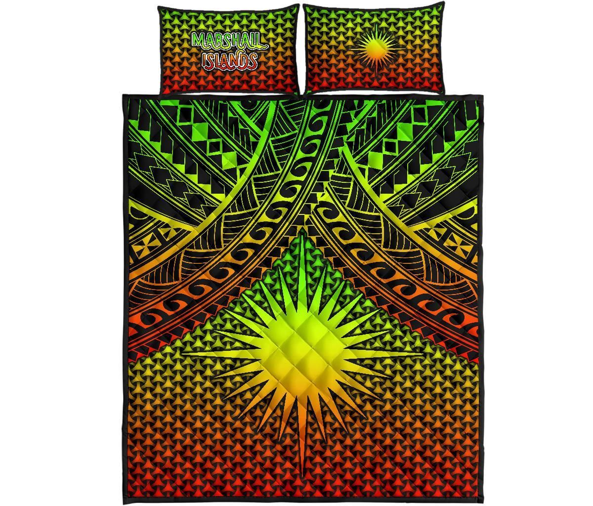 Polynesian Marshall Islands Quilt Bed Set - Reggae Vintage Polynesian Patterns