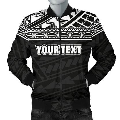 Polynesian Custom Personalised Bomber Jacket - Black Style