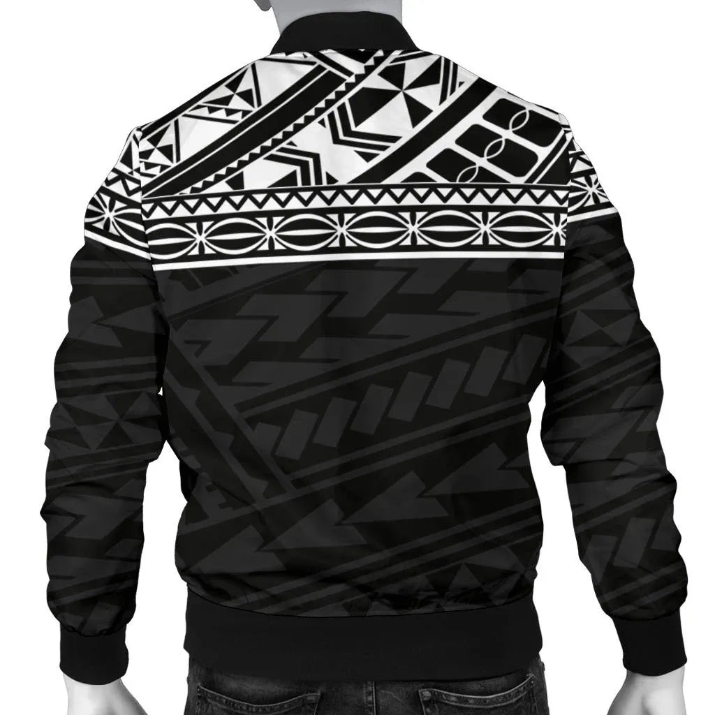 Polynesian Custom Personalised Bomber Jacket - Black Style