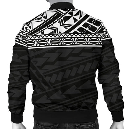 Polynesian Custom Personalised Bomber Jacket - Black Style