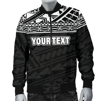 Polynesian Custom Personalised Bomber Jacket - Black Style