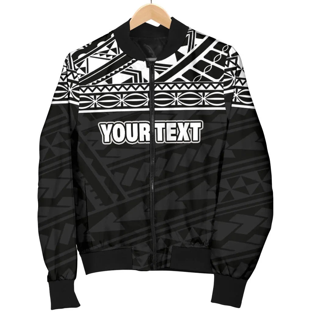 Polynesian Custom Personalised Bomber Jacket - Black Style