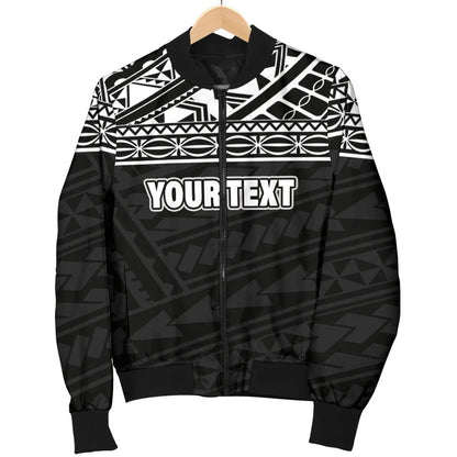 Polynesian Custom Personalised Bomber Jacket - Black Style