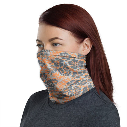 Polynesian Neck Gaiter - Camo Poly Patterns Hibiscus 05