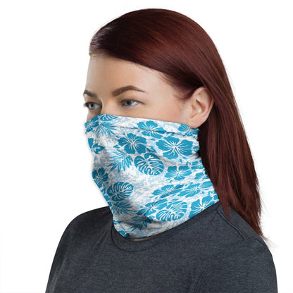 Polynesian Neck Gaiter - Camo Poly Patterns Hibiscus 06