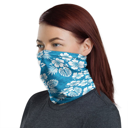Polynesian Neck Gaiter - Camo Poly Patterns Hibiscus 07