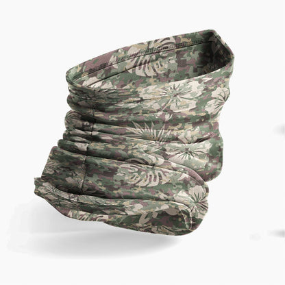 Polynesian Neck Gaiter - Camo Poly Patterns Hibiscus 08